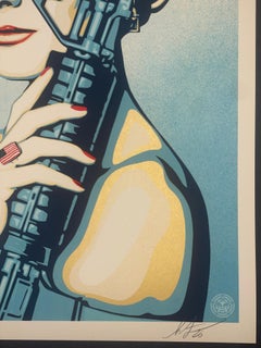 Shepard Fairey Miss America's Favorite Son Serigrafia d'autore Arte contemporanea