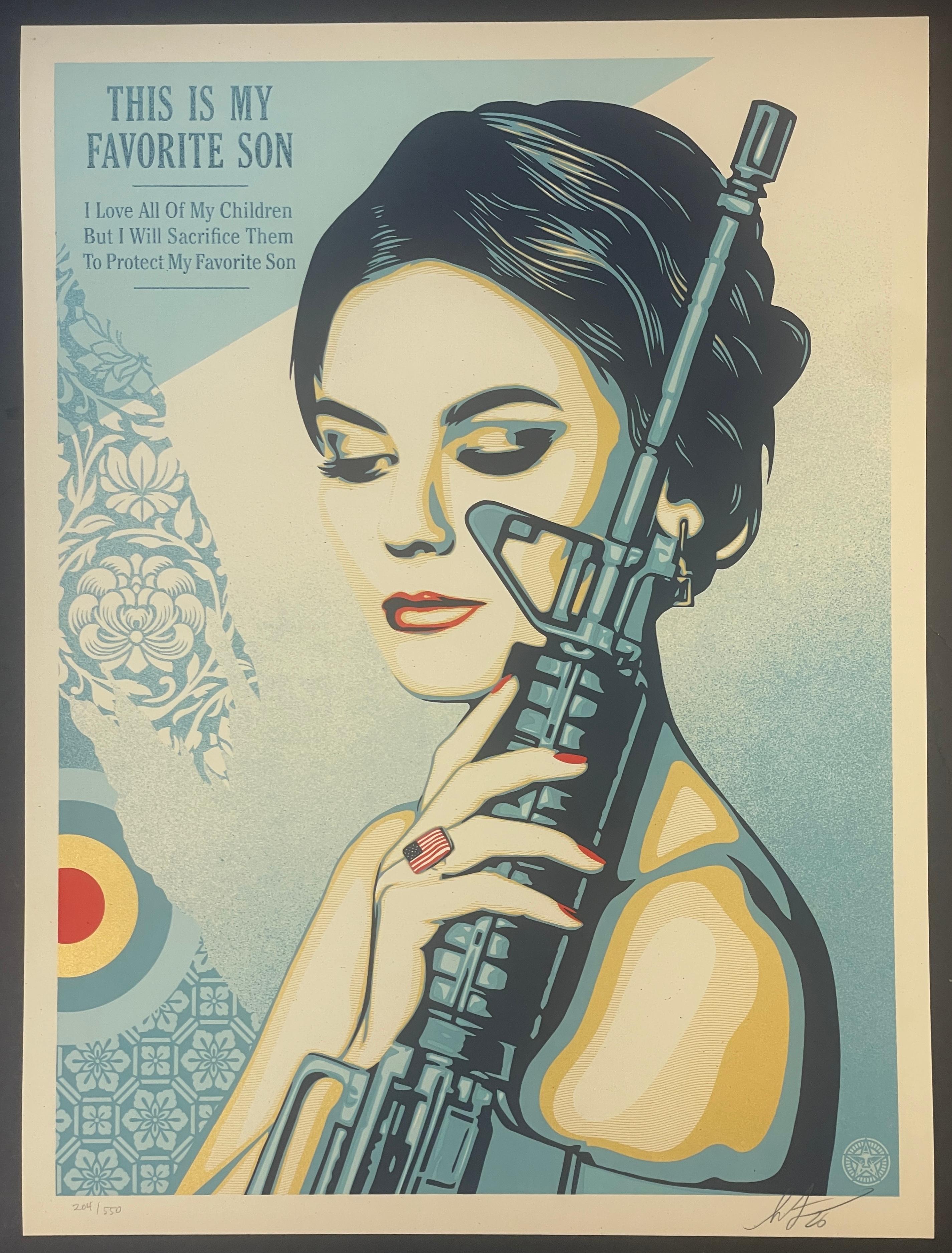 Shepard Fairey Miss America’s Favorite Son Fine Art Screenprint Contemporary Art