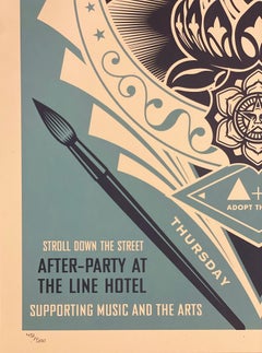 Shepard Fairey "Moby" Silkscreen Print Adopt The Arts Lotus Contemporary Art