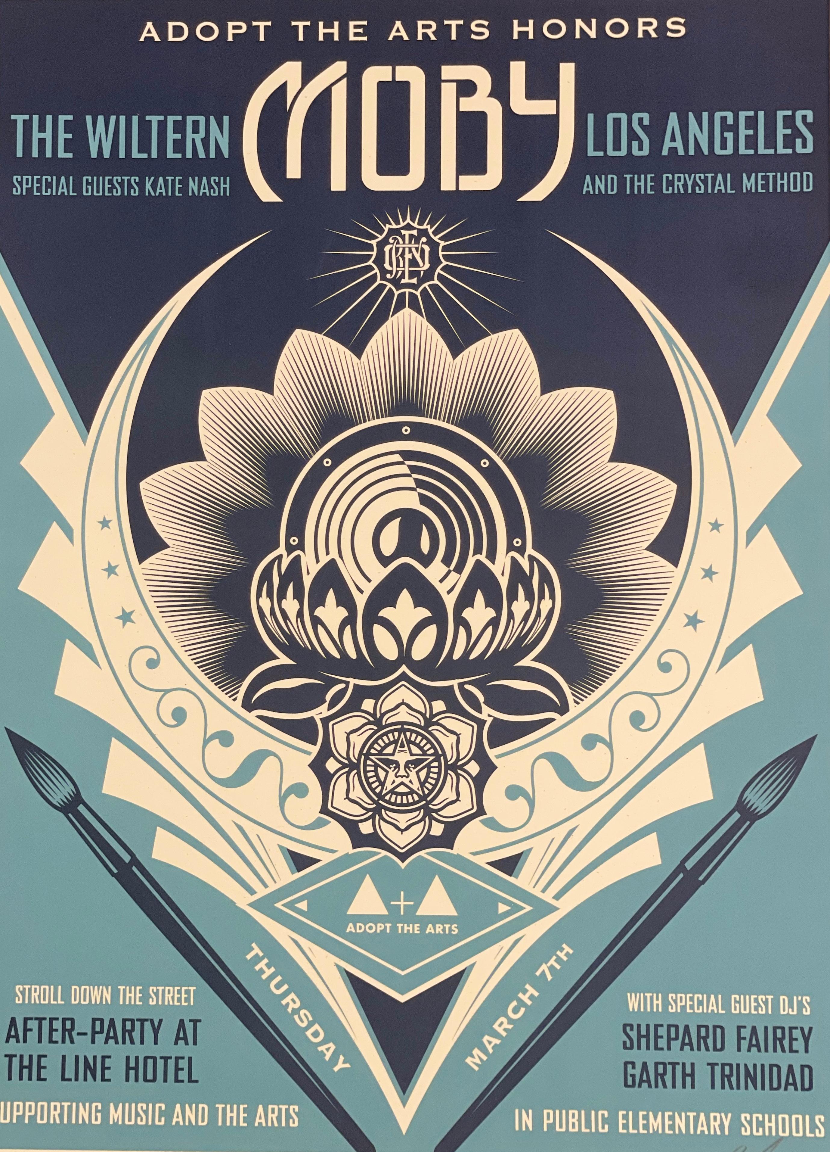 I'm honored to be a part of the Adopt the Arts’ 7th annual gala and fundraiser tonight honoring my good friend @moby and benefitting programs for kids! I created this Adopt the Arts Lotus print to commemorate the night which you get if you purchased