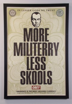 SHEPARD FAIREY More Militerry Less Skools, 2003 - Signé