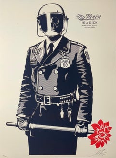 Shepard Fairey My Florist Is A DICK Print Obey Giant Police Urban Street Art 