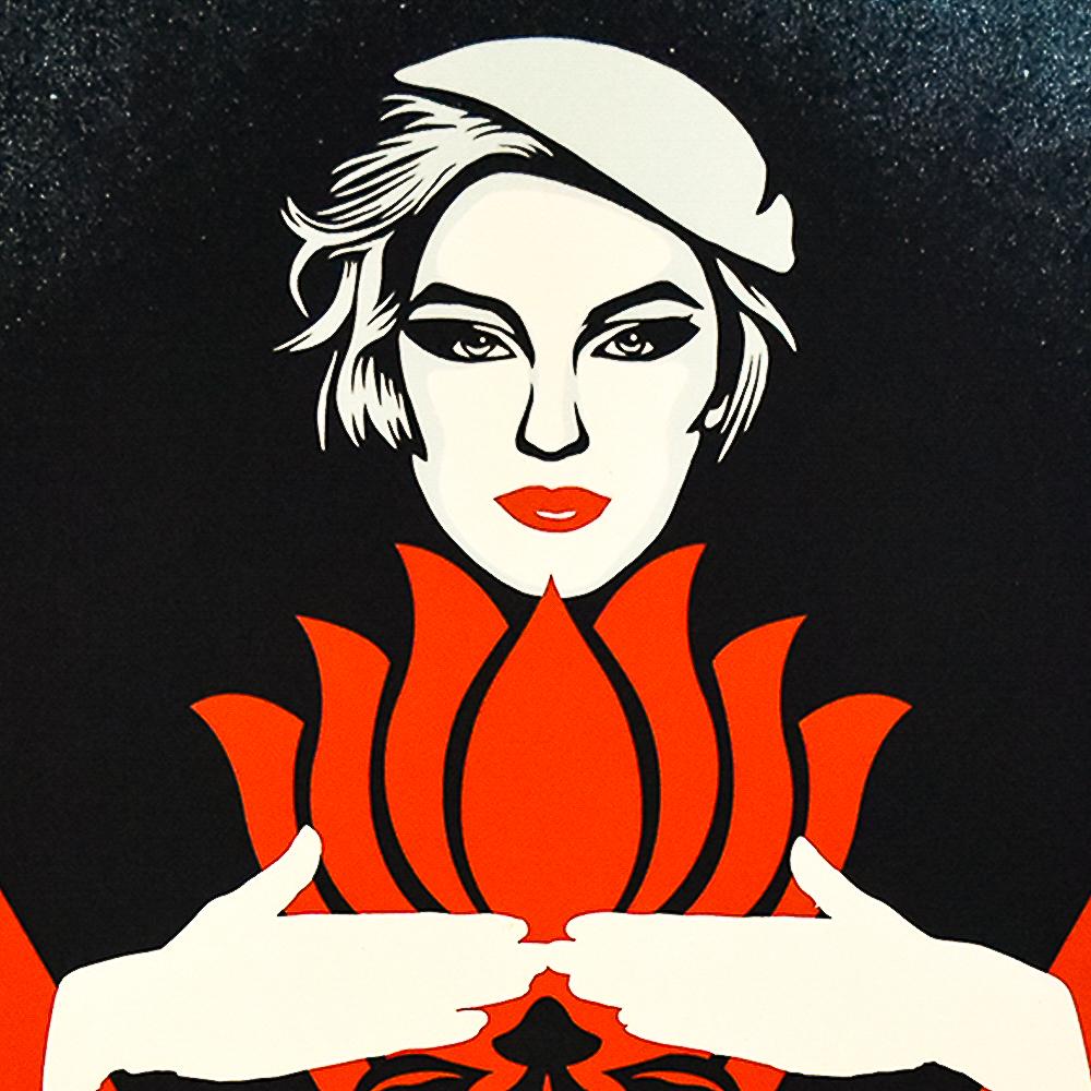 SHEPARD FAIREY Noir Blume Frau (Rot) (Zeitgenössisch), Print, von Shepard Fairey
