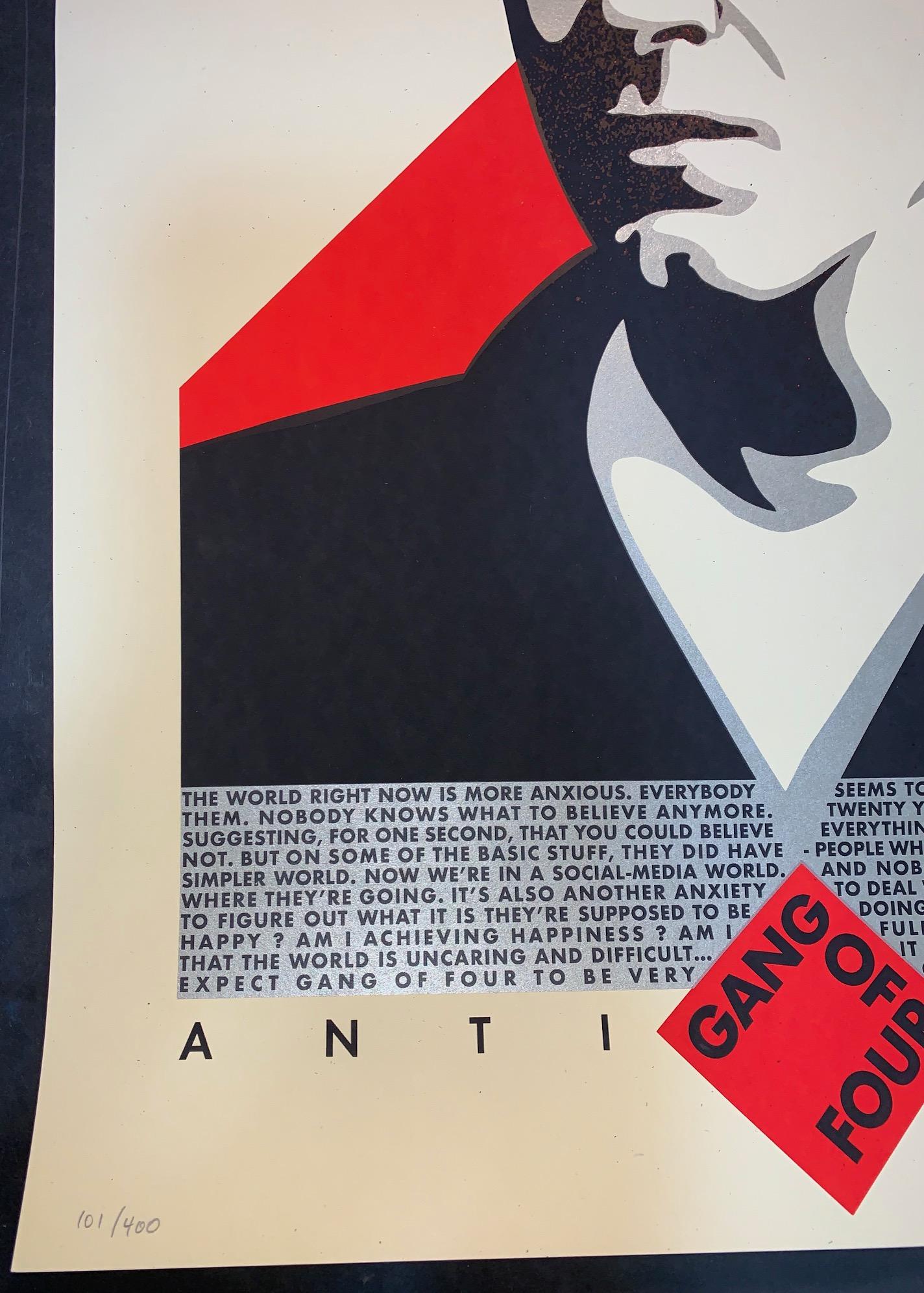 Shepard Fairey Obey Giant Andy Gill Anti Hero Art Print Signiert XX/400 Gang Of 4 im Angebot 3