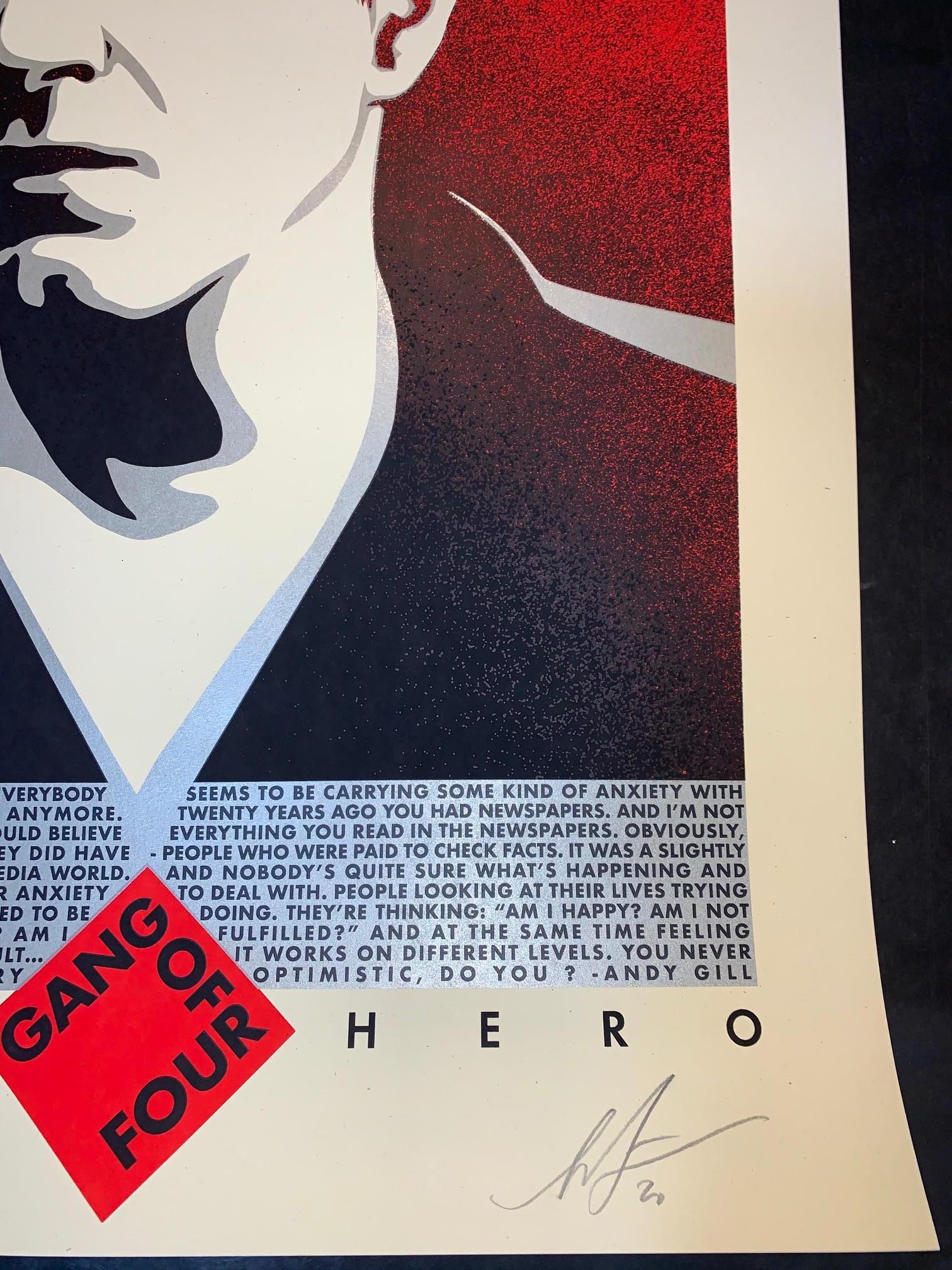 Shepard Fairey Obey Giant Andy Gill Anti Hero Art Print Signed XX/400 Gang Of 4 For Sale 1