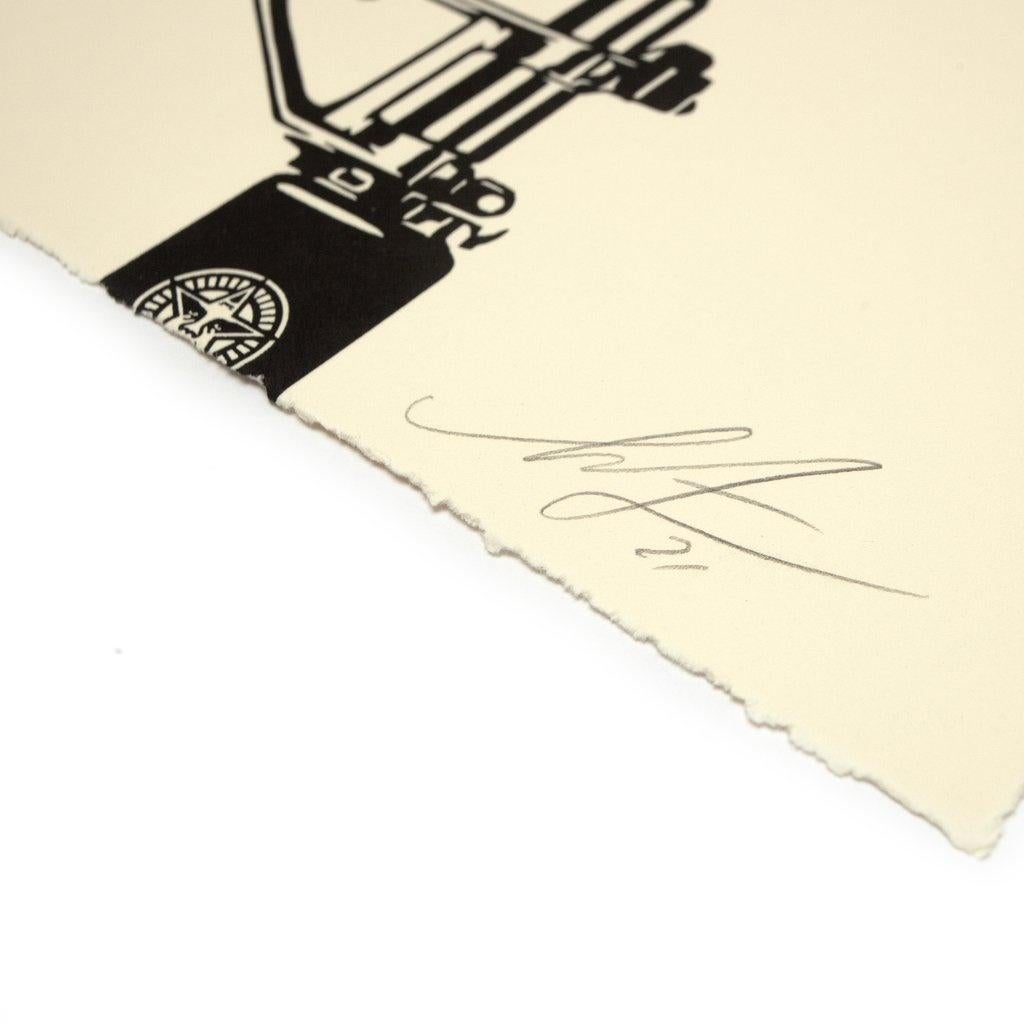 Shepard Fairey - Obey Giant - AR-15 Lily - Letterpress - Urban Street Art Print For Sale 1
