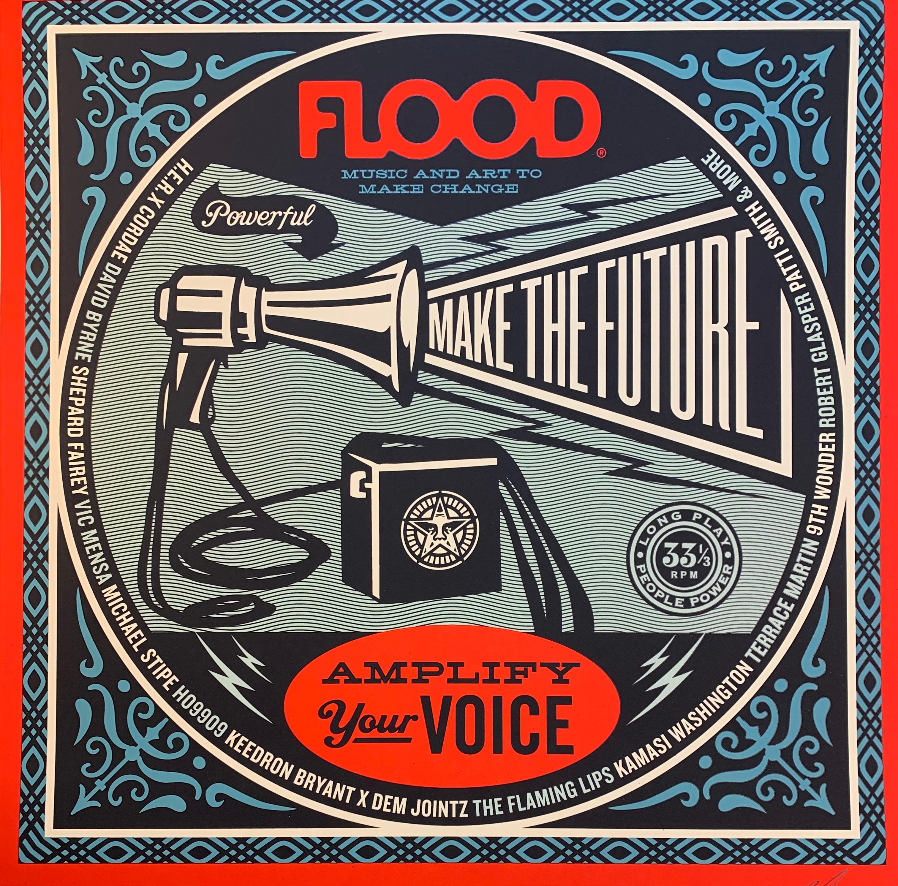 Shepard Fairey Obey Giant Flood Zeitschriftendruck Musik Amplify Your Voice Politic  im Angebot 2