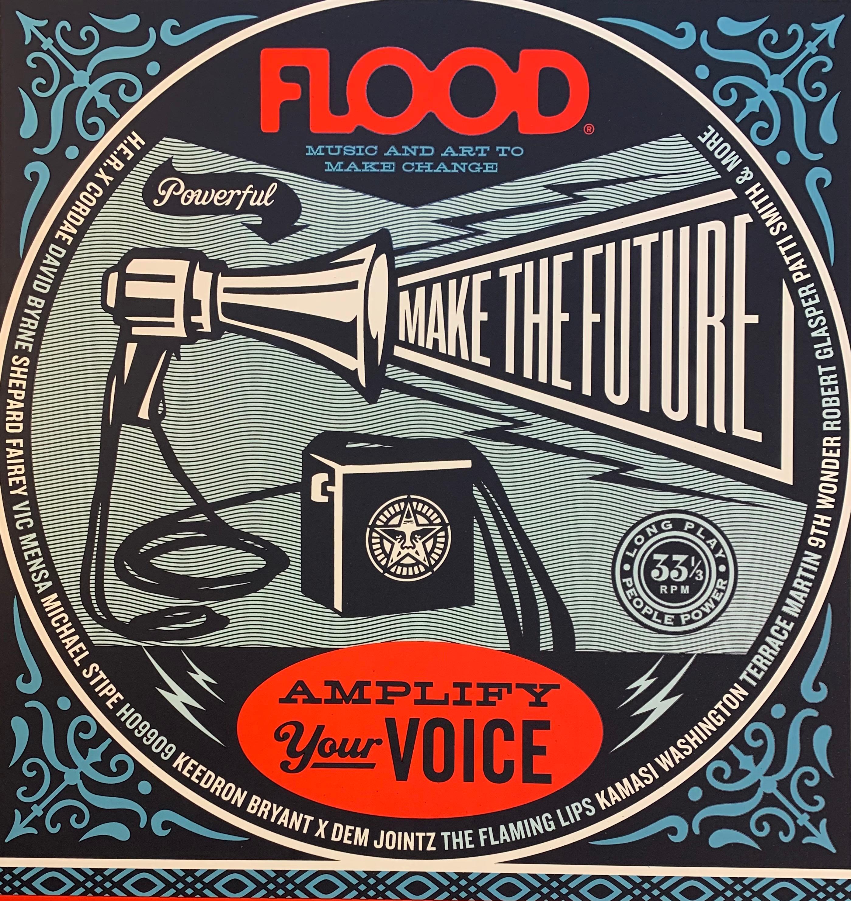 Shepard Fairey Obey Giant Flood Magazine Print Music Amplify Your Voice Politic  For Sale 2