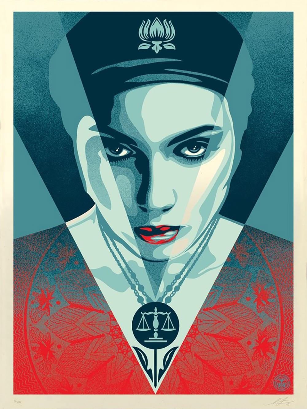 Shepard Fairey - Obey Giant - Justice Women: Blue -  Art urbain - Graffiti Street 