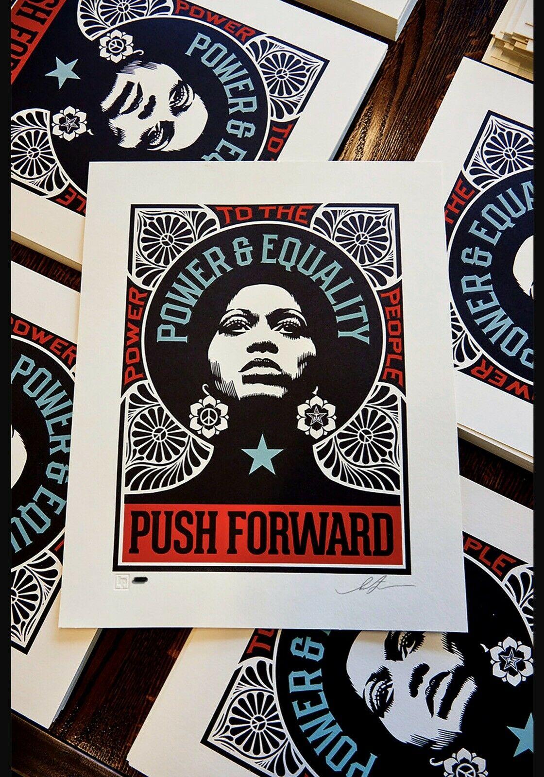 Shepard Fairey Obey Giant Push Forward Briefpress Druckdruck Schwarzer Schwarzes Leben's Matter Pop im Angebot 2