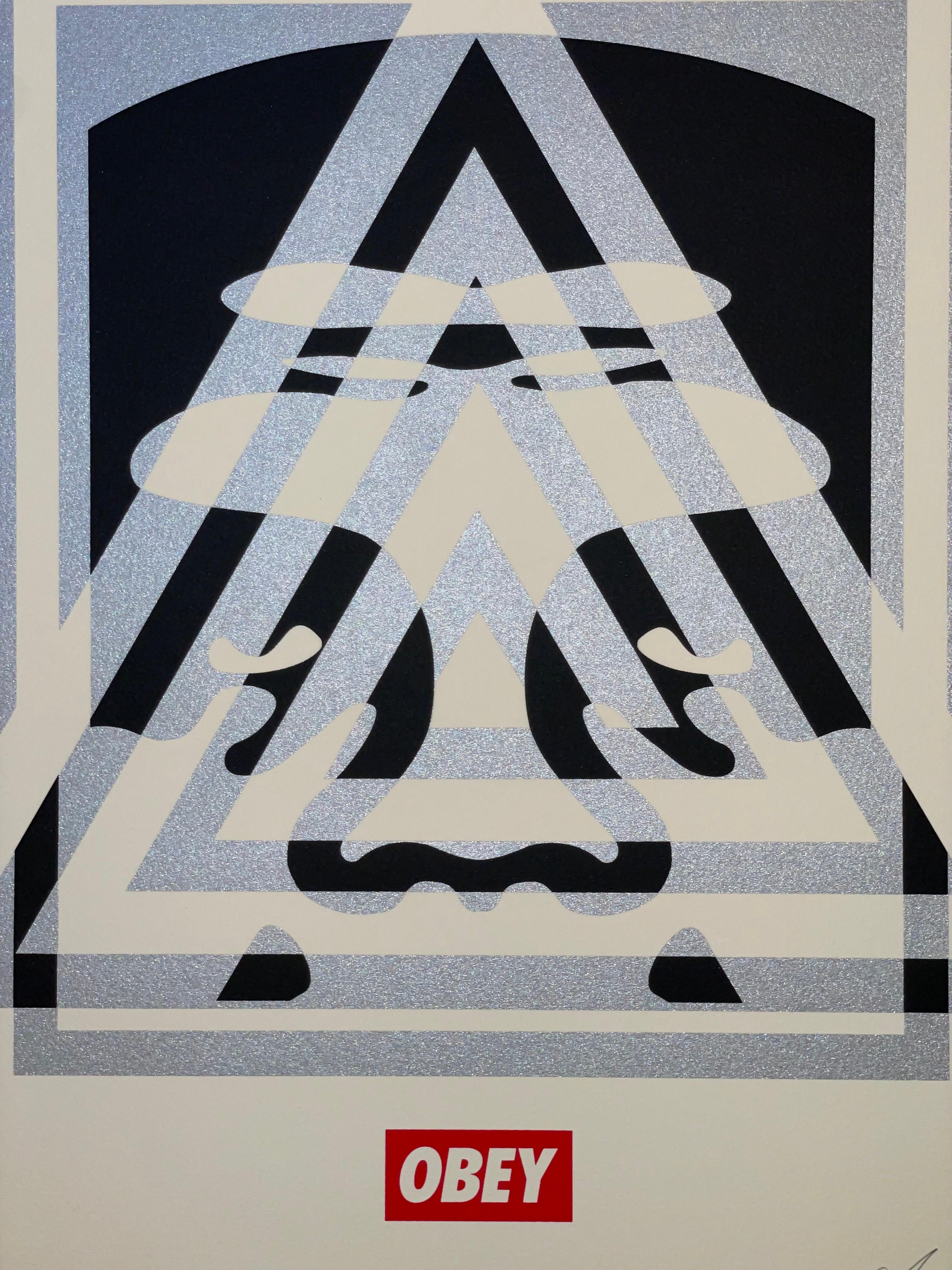 Shepard Fairey Obey Giant Pyramid Top Icon Face Letter Press Screen Print Street For Sale 3