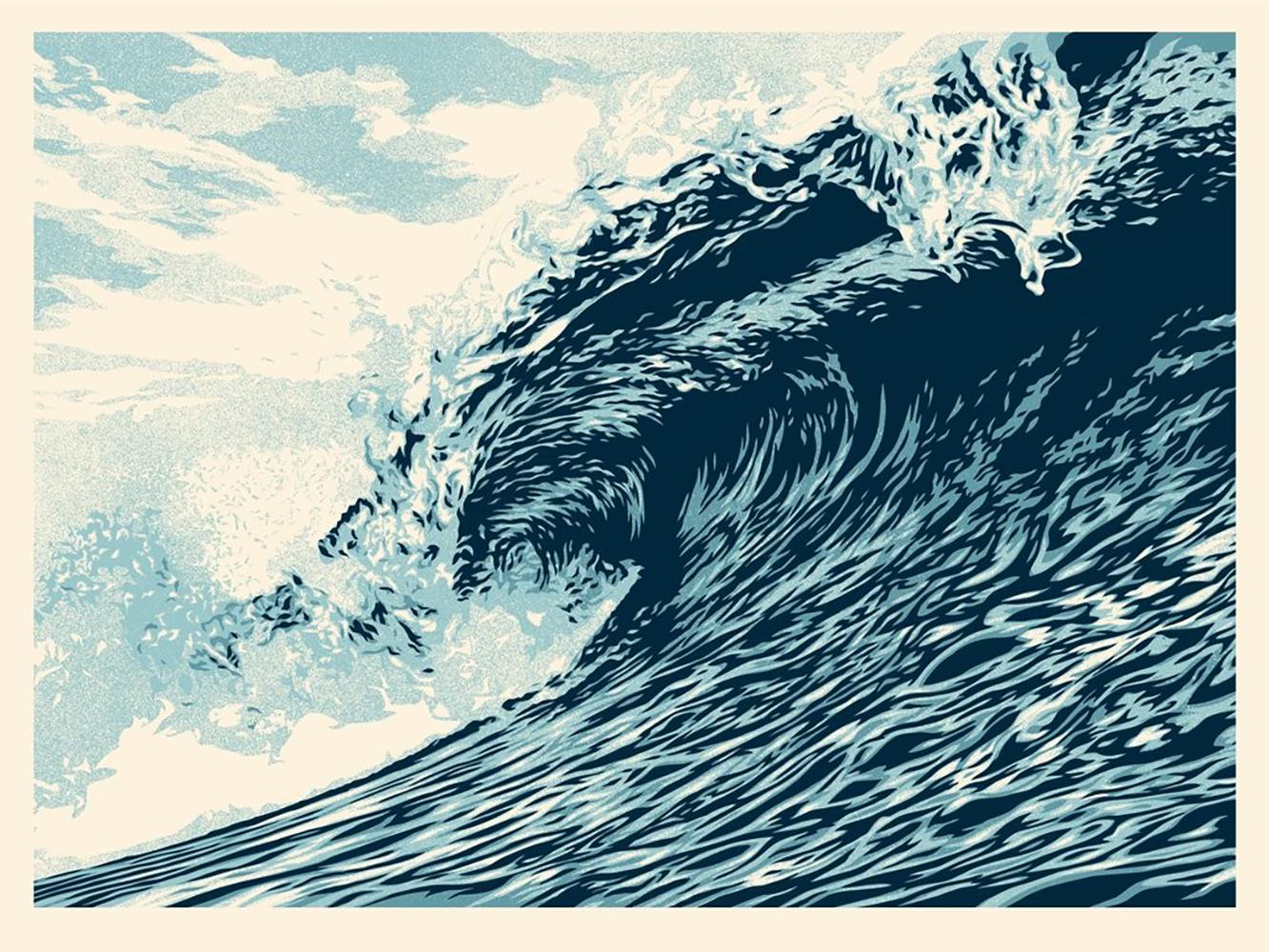 Shepard Fairey - Obey Giant - Wave of Distress : Blue Ed. - Urbane Straßenkunst