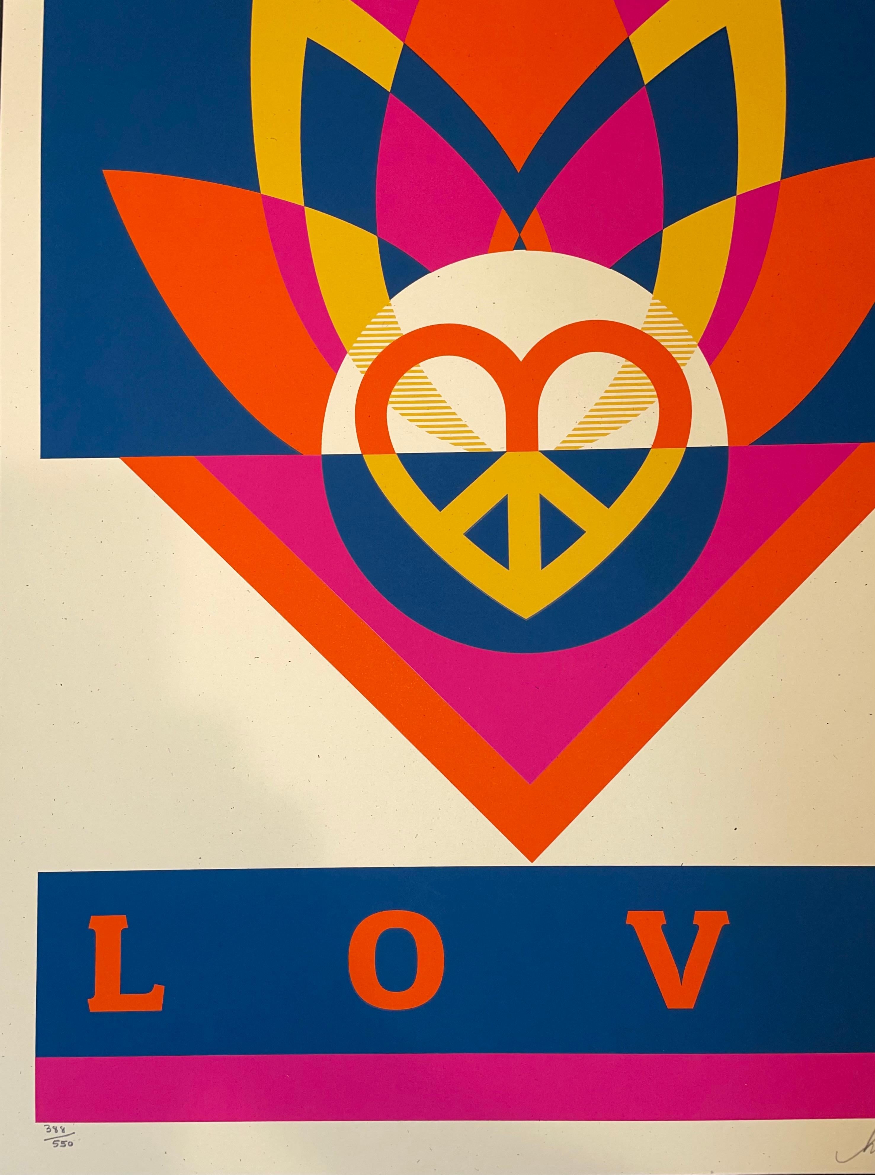 Paravent Obey Love Lotus signé et numéroté par Shepard Fairey, Art contemporain  3