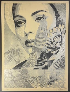 Shepard Fairey "Una Tierra" Edición de Plata Serigrafía Callejera Contemporánea Obey