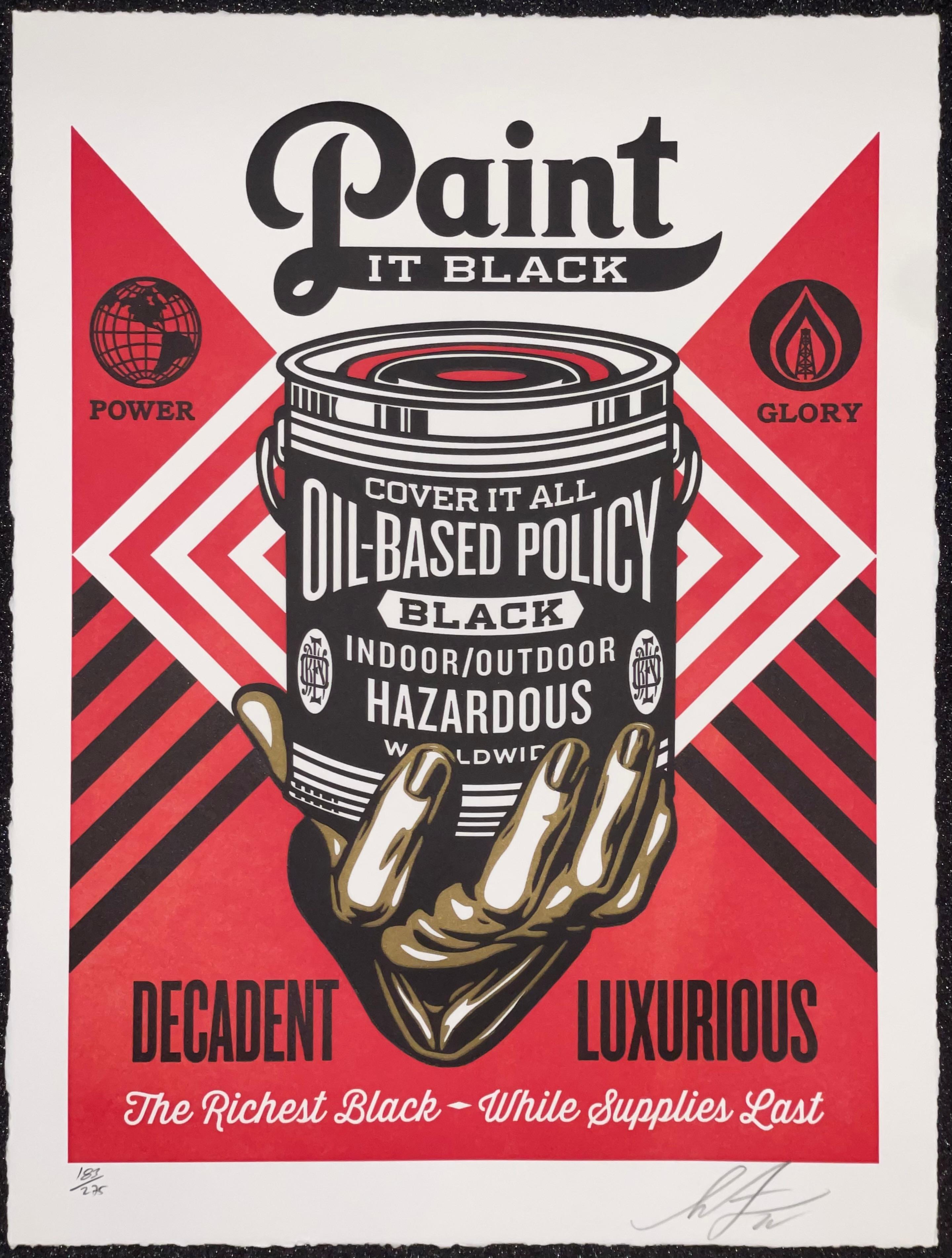 Shepard Fairey "Paint It Black" Letterpress Edition Contemporary Rolling Stones