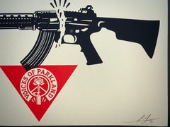 Serigrafía contemporánea "Alto a la violencia" de Shepard Fairey Parkland Voice