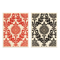 Shepard Fairey, Parlor Pattern, 2 Serigrafías, Arte callejero, Arte urbano, Firmado