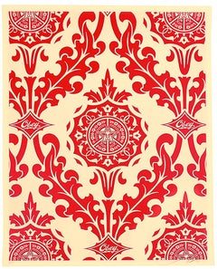 SHEPARD FAIREY - Imprimé de salon rouge et crème (produit de l'artiste)