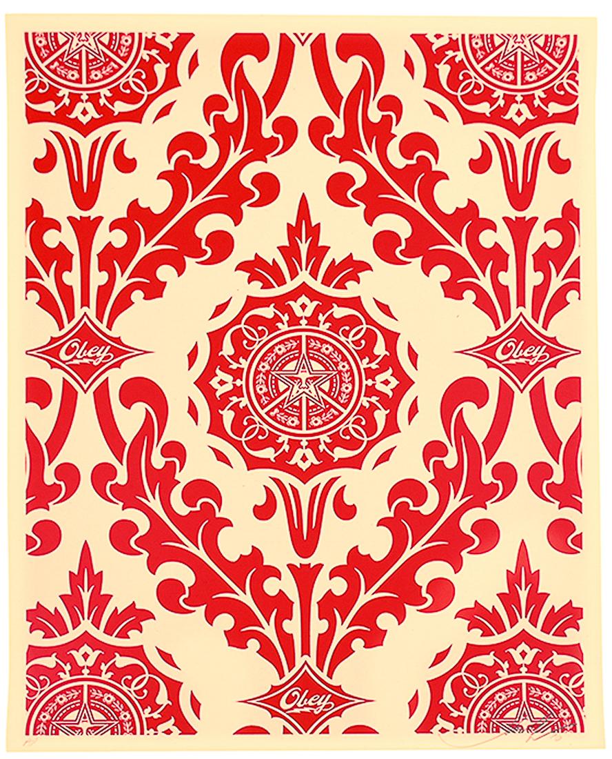 
Hand signed and marked AP (Artist Proof), apart from the standard edition of 85 by Shepard Fairey.
Hand pulled Screenprint on Cream Speckle Tone paper.
Cream and Red color version.
Published by Obey Giant in March 2010.
