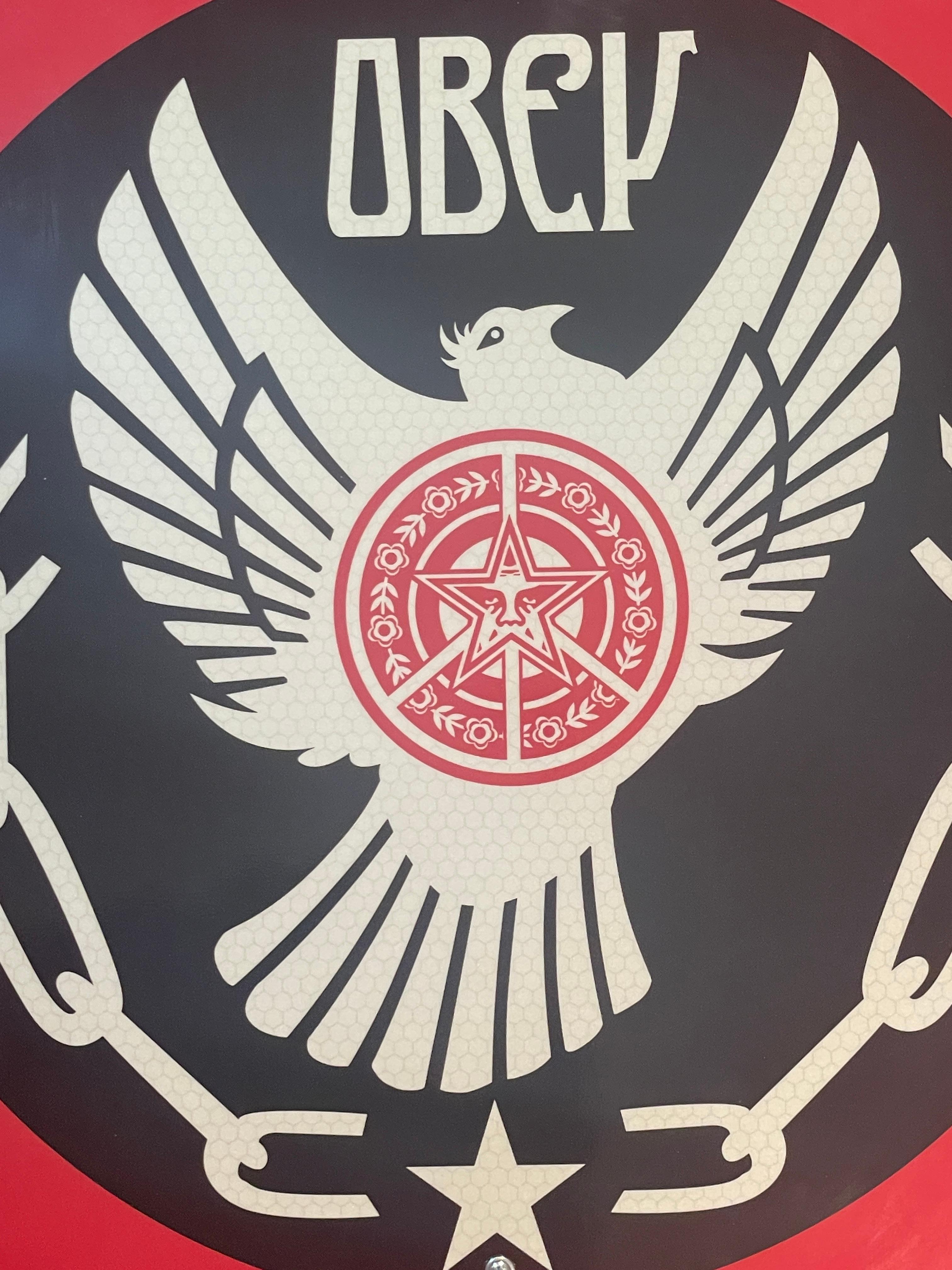 Shepard Fairey Peace & Freedom Dove Metal Street Sign Contemporary Fine Art Obey im Angebot 1