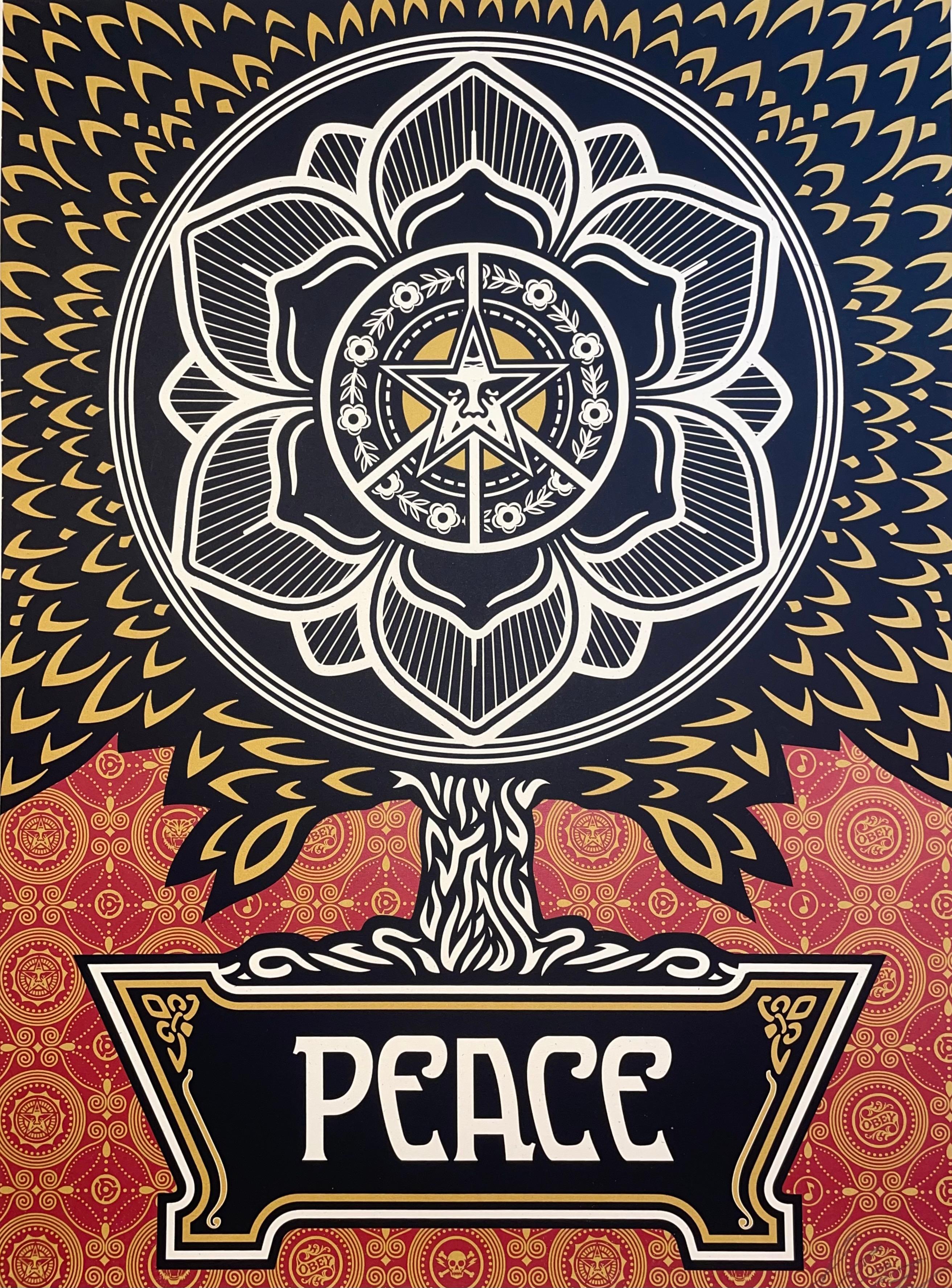  Shepard Fairey Peace Tree Golden Edition Artist Proof Rare Street Art 2007 Mint en vente 1