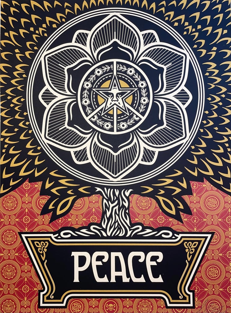  Shepard Fairey Peace Tree Golden Edition Artist Proof Rare Street Art 2007  For Sale 1