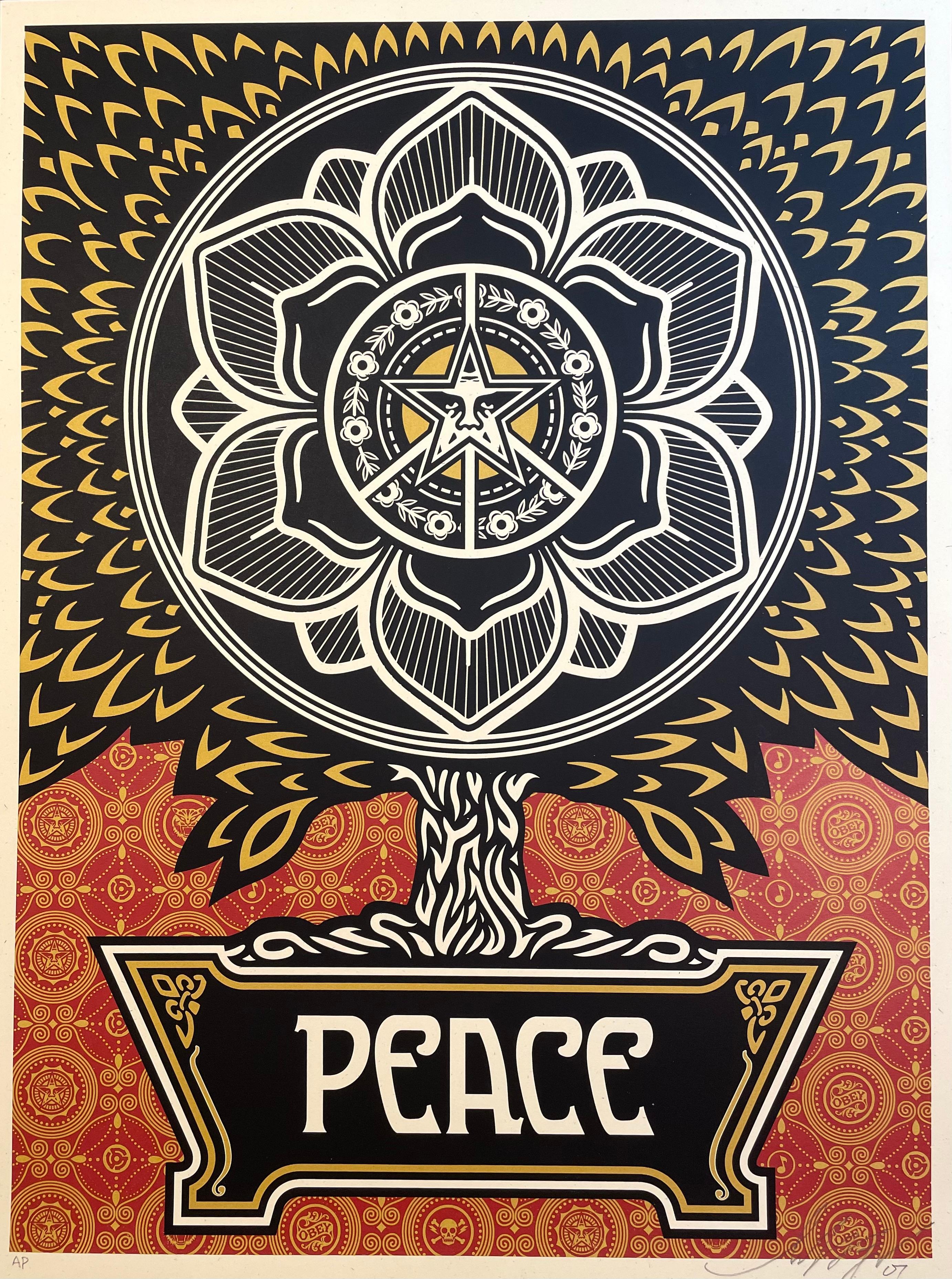  Shepard Fairey Peace Tree Golden Edition Künstler Proof Seltene Street Art 2007 Mint