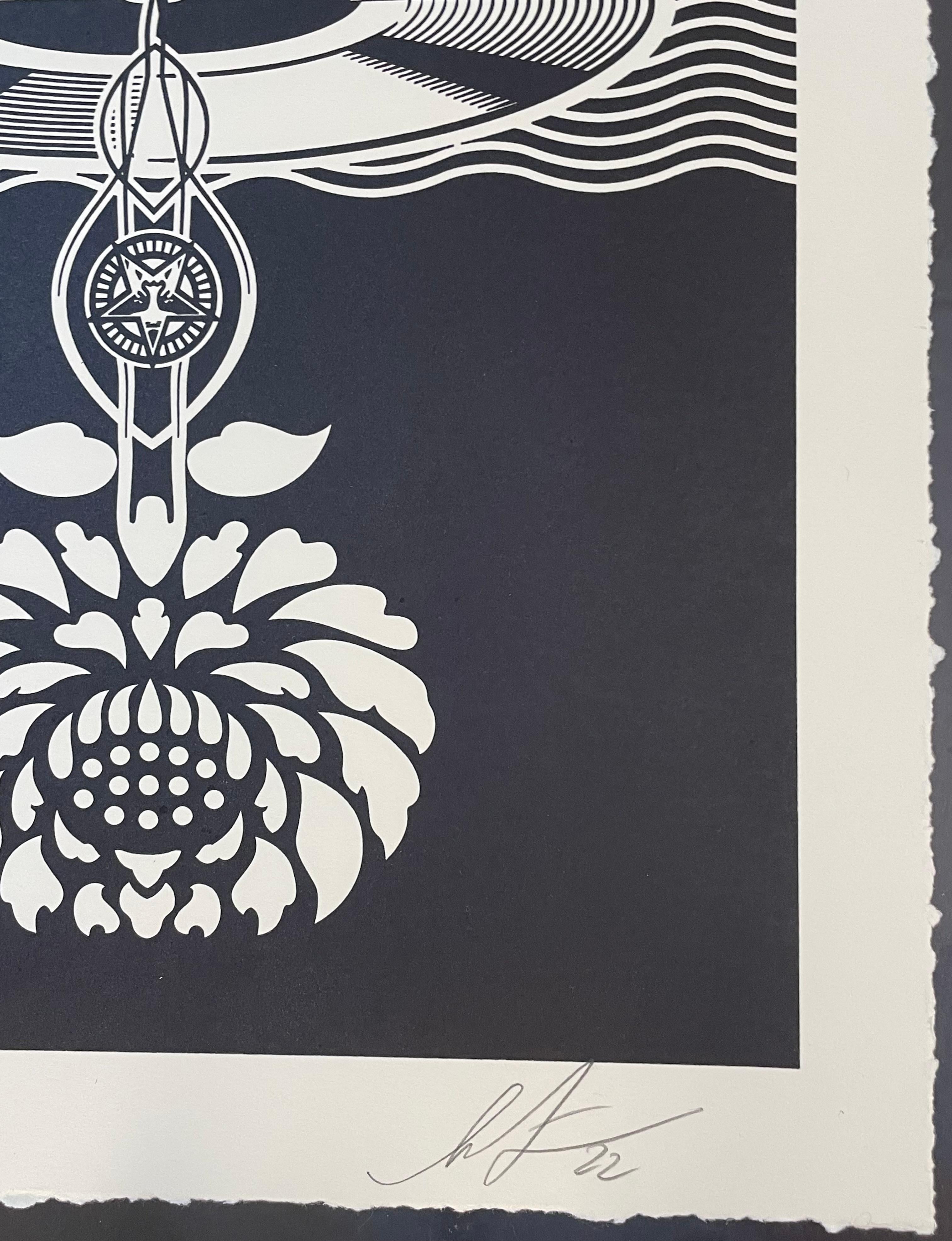 Shepard Fairey « Post Punk - Fleur Letterpress - Diptyque numéroté assorti   en vente 3