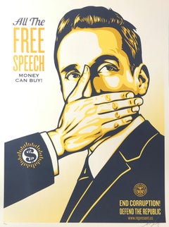 Shepard Fairey Print All The Free Speech Money Can Buy 2016 Street Art Pop Art