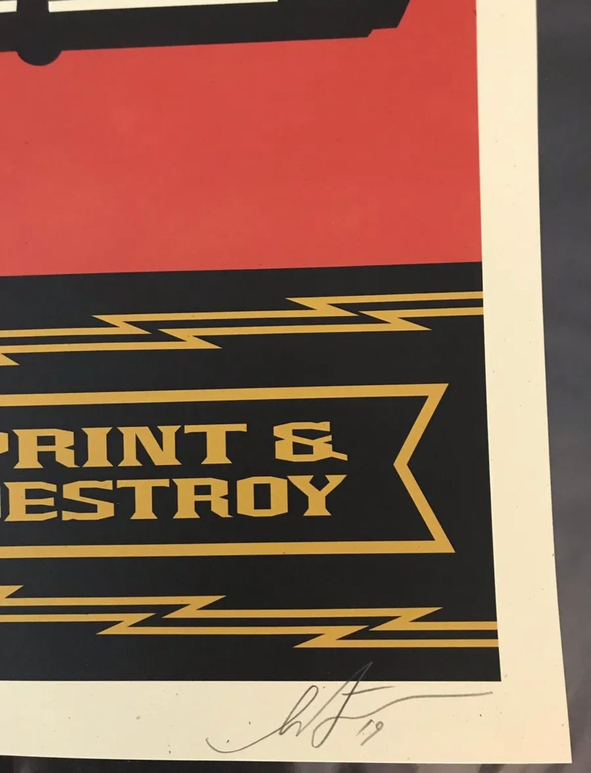 Shepard Fairey „Print and Destroy 00“ Signierter Druck im Angebot 1
