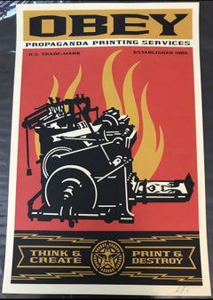 Shepard Fairey "Print and Destroy 00" Signed Print