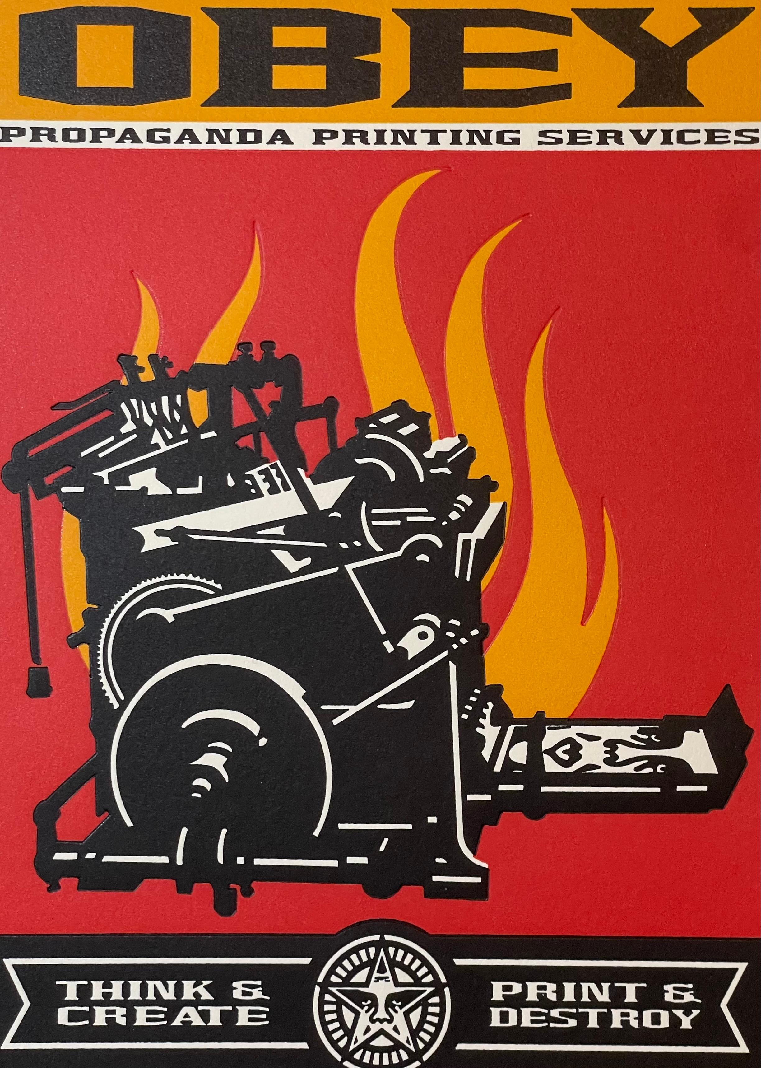 Shepard Fairey Print & Destroy Letterpress Print Contemporary Street Art, 2015 For Sale 2