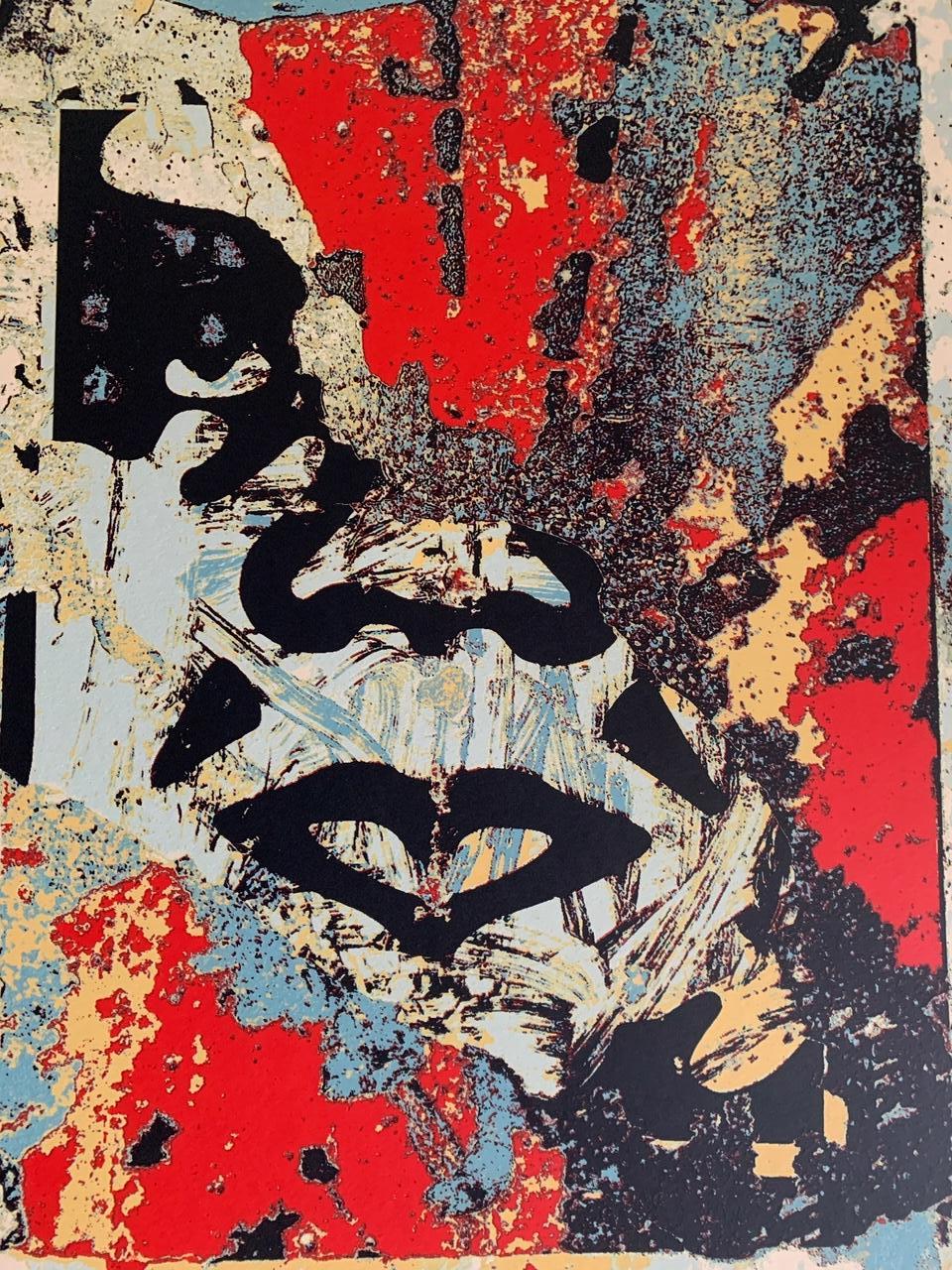 Shepard Fairey Print Enhanced Disintegration (Red) Obey Giant Pop Art 2020  1