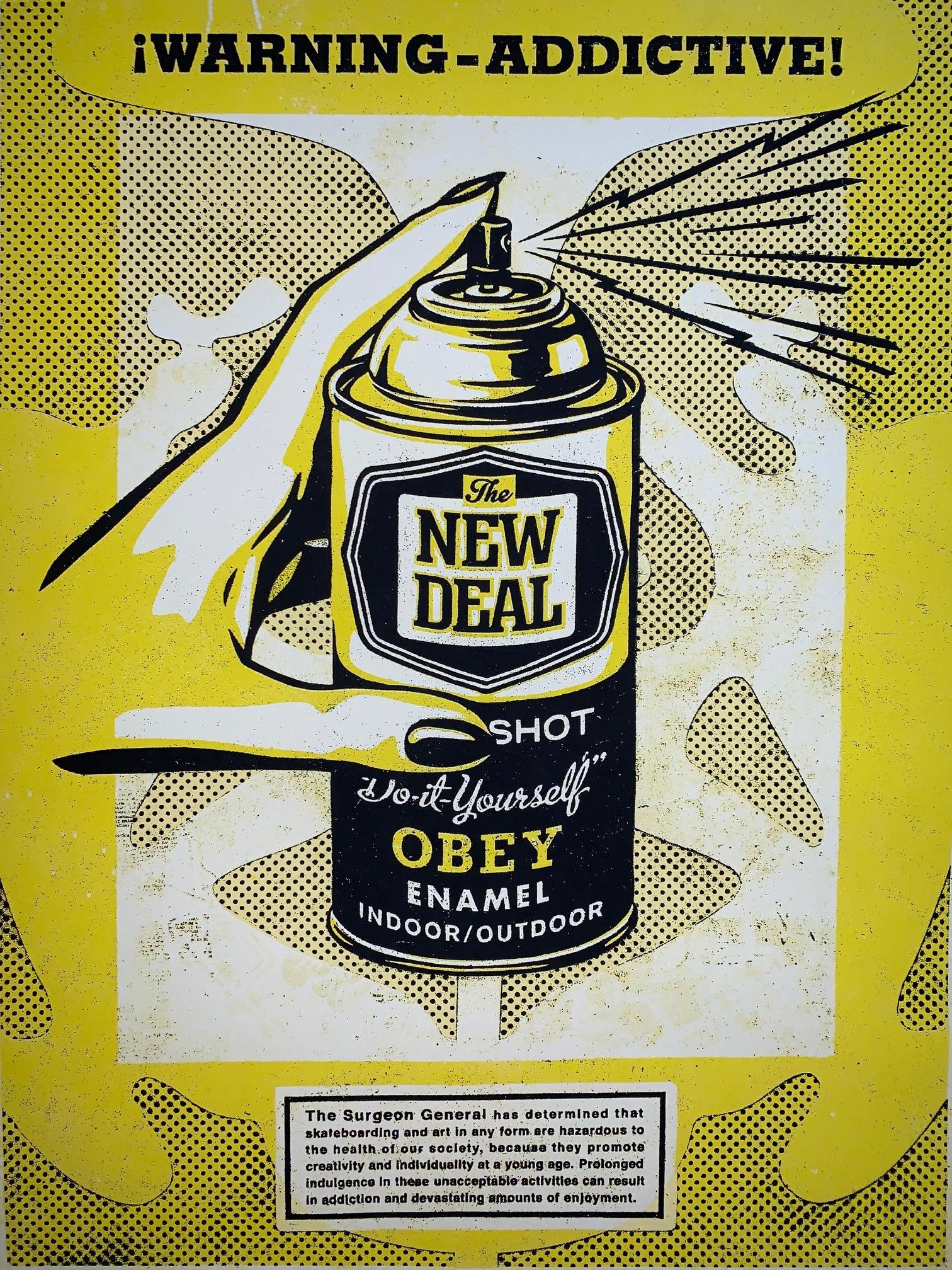 Shepard Fairey Druck „Warnung Addictive“ Sprühdruck Siebdruck Pop Art Street im Angebot 6