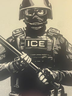 Shepard Fairey Projection Mirror: Domestic Terrorist ICE Fine Art Screenprint