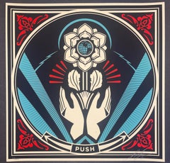 Shepard Fairey "PUSH" Fine Art Screenprint Street Contemporary Obey Giant Street