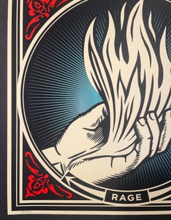 Shepard Fairey "RAGE" Fine Art Screenprint Street Contemporary Obey Giant