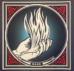 Shepard Fairey "RAGE" Fine Art Screenprint Street Contemporary Obey Giant
