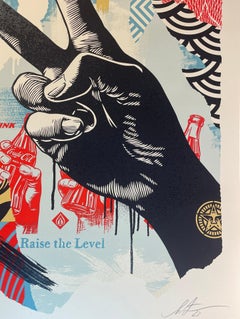 Shepard Fairey "Raise the Level Peace" Silkscreen Print Contemporary Street Art