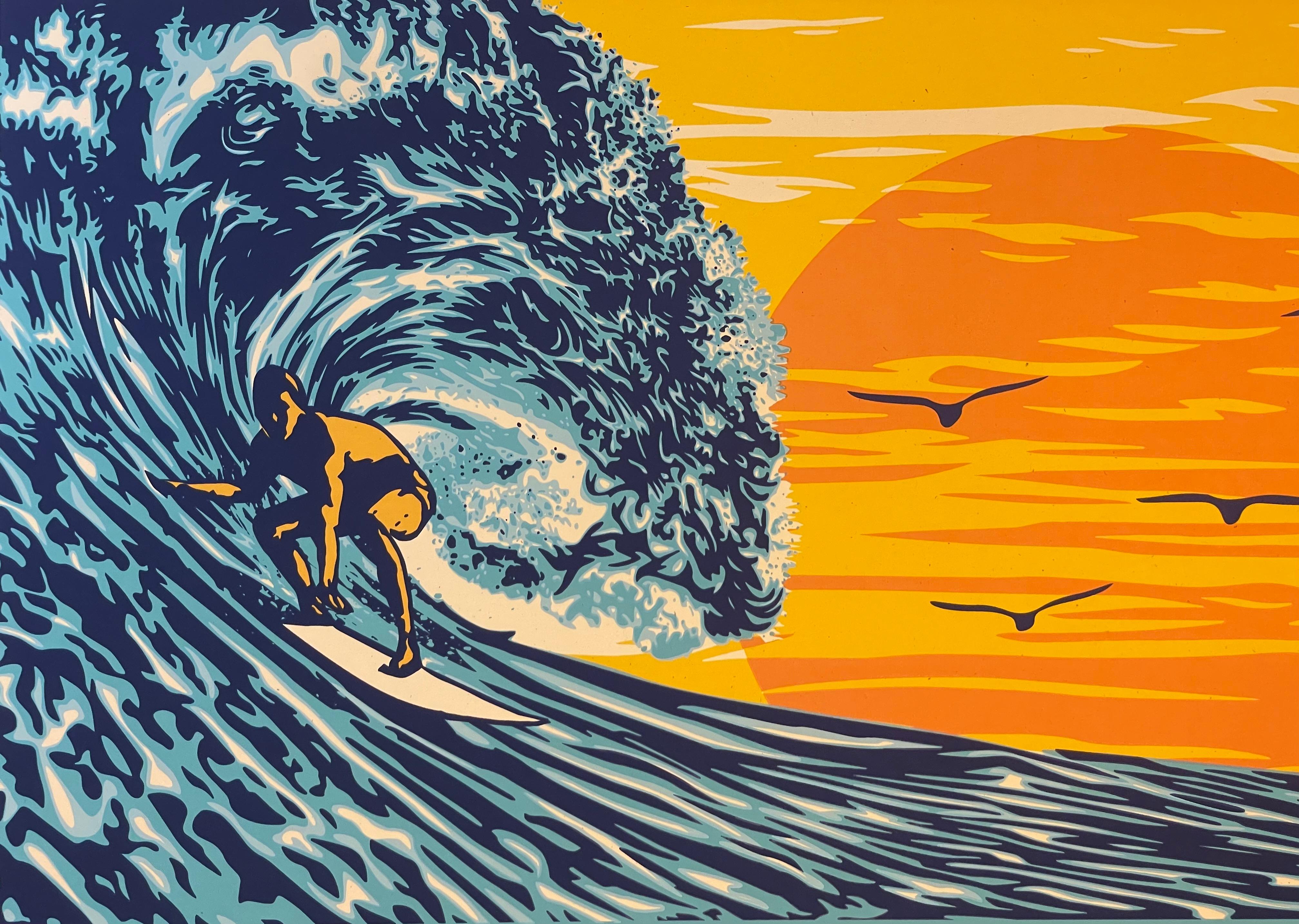 Paravent « Respect Our Ocean » de Shepard Fairey, sérigraphie de la collaboration entre Pacifico Beer et Urban en vente 5