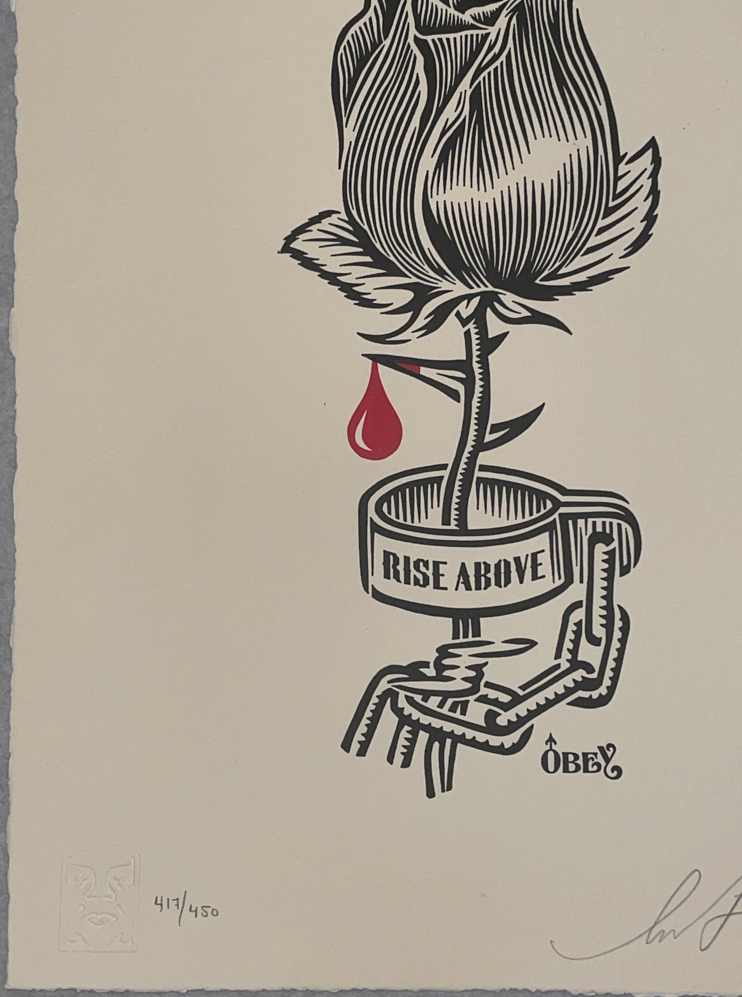Shepard Fairey Rose Shackle Stencil Buchdruck Contemporary Street Art Obey im Angebot 1