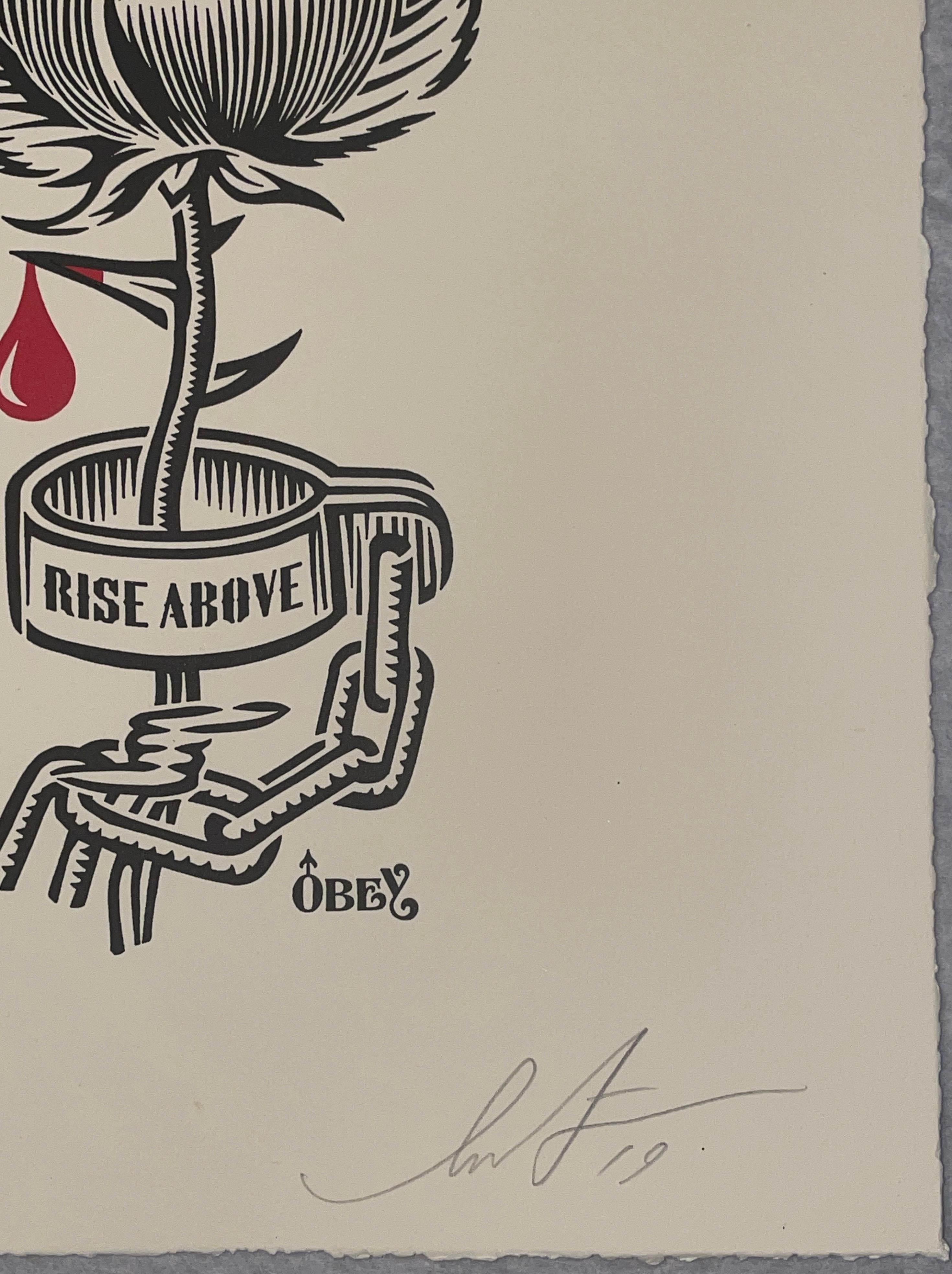 Shepard Fairey Rose Shackle Stencil Letterpress Contemporary Street Art Obey For Sale 1