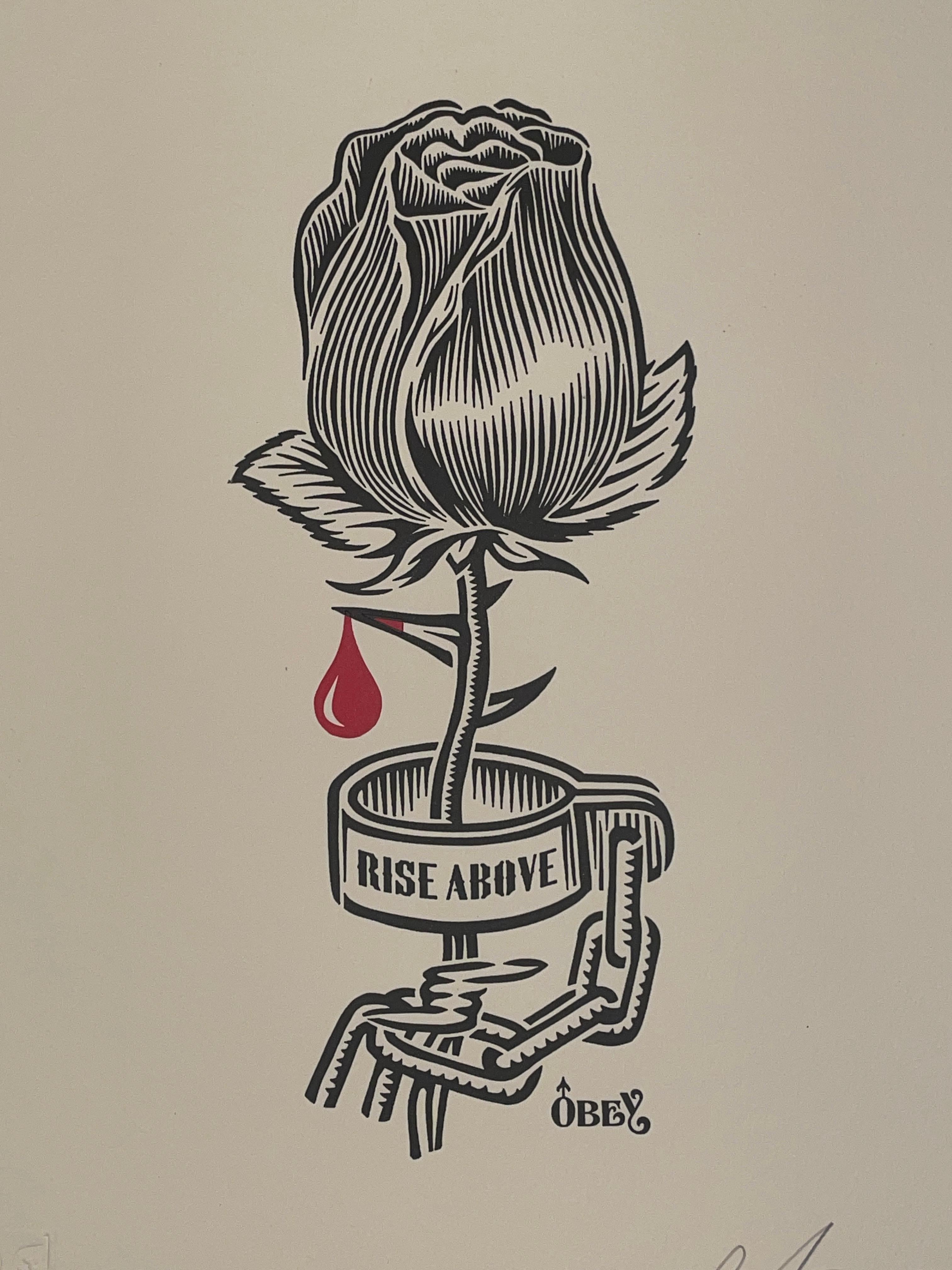 Shepard Fairey Rose Shackle Stencil Buchdruck Contemporary Street Art Obey im Angebot 3
