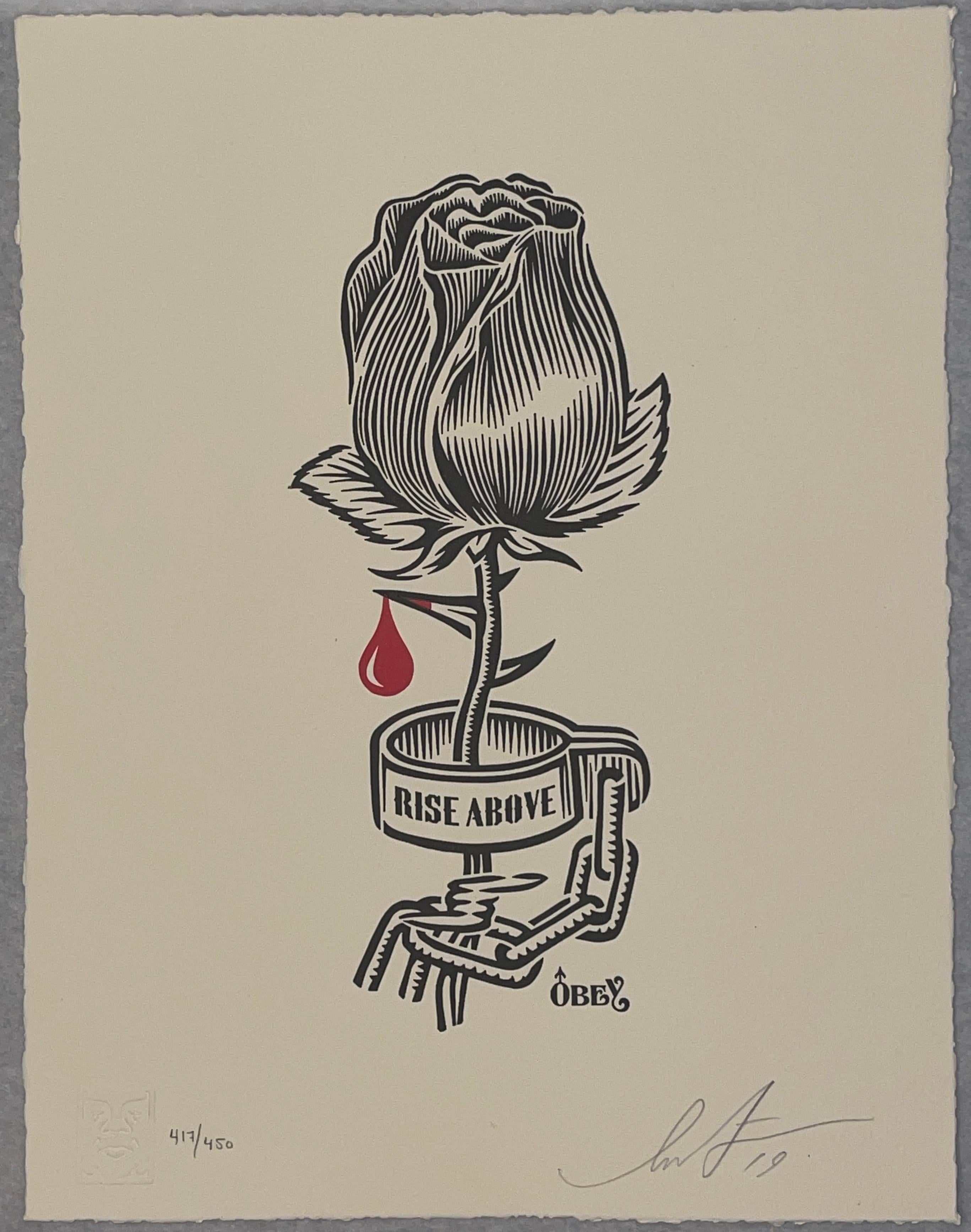Shepard Fairey Rose Shackle Stencil Buchdruck Contemporary Street Art Obey im Angebot 4