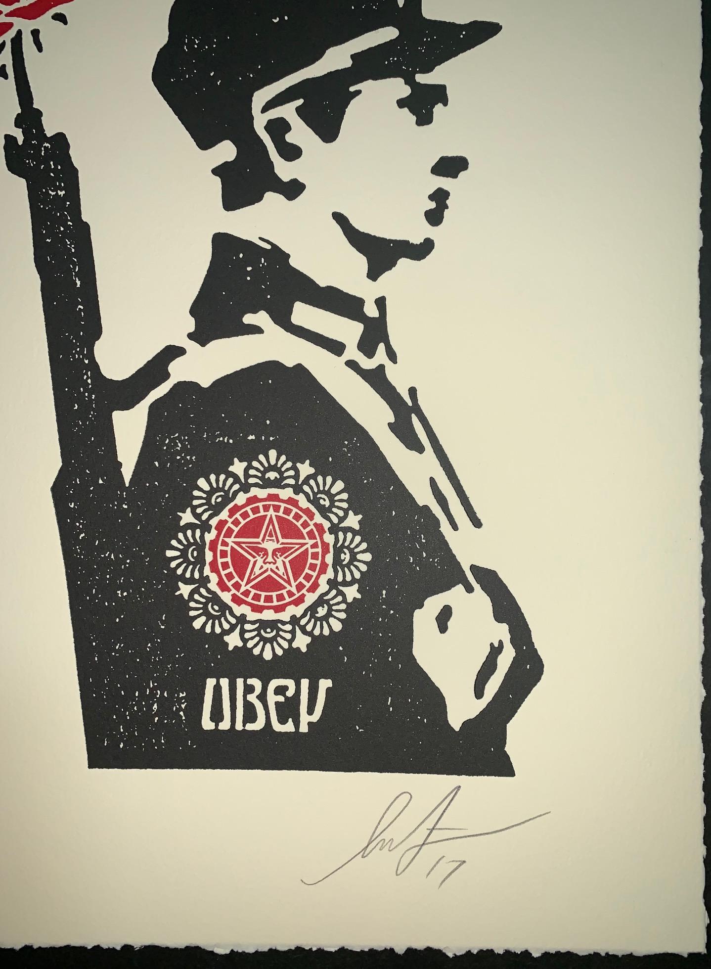 Shepard Fairey Rose Soldier Edizione Letterpress 2017 Obey Giant Mint in vendita 2