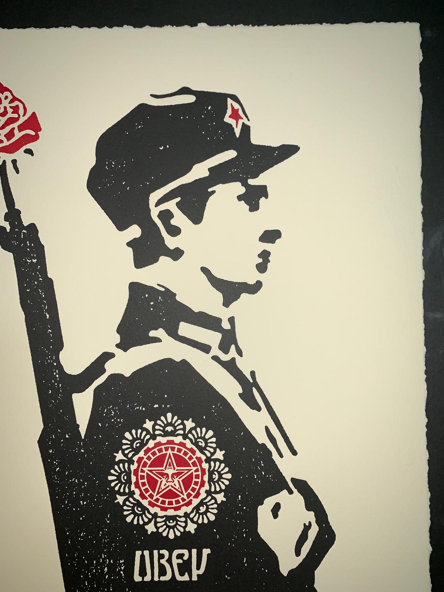 Shepard Fairey Rose Soldier Edizione Letterpress 2017 Obey Giant Mint in vendita 3