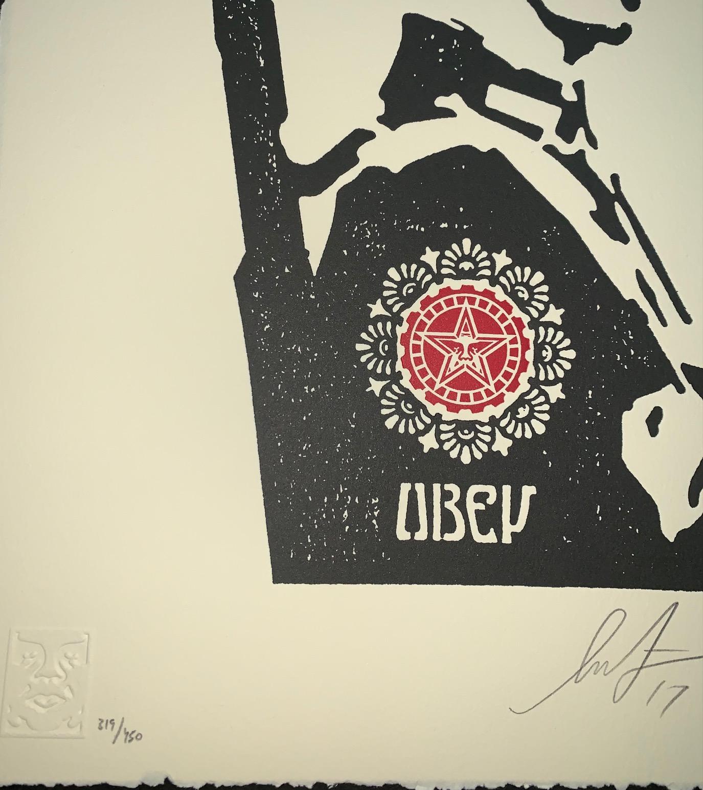 Shepard Fairey Rose Soldier Edizione Letterpress 2017 Obey Giant Mint in vendita 5