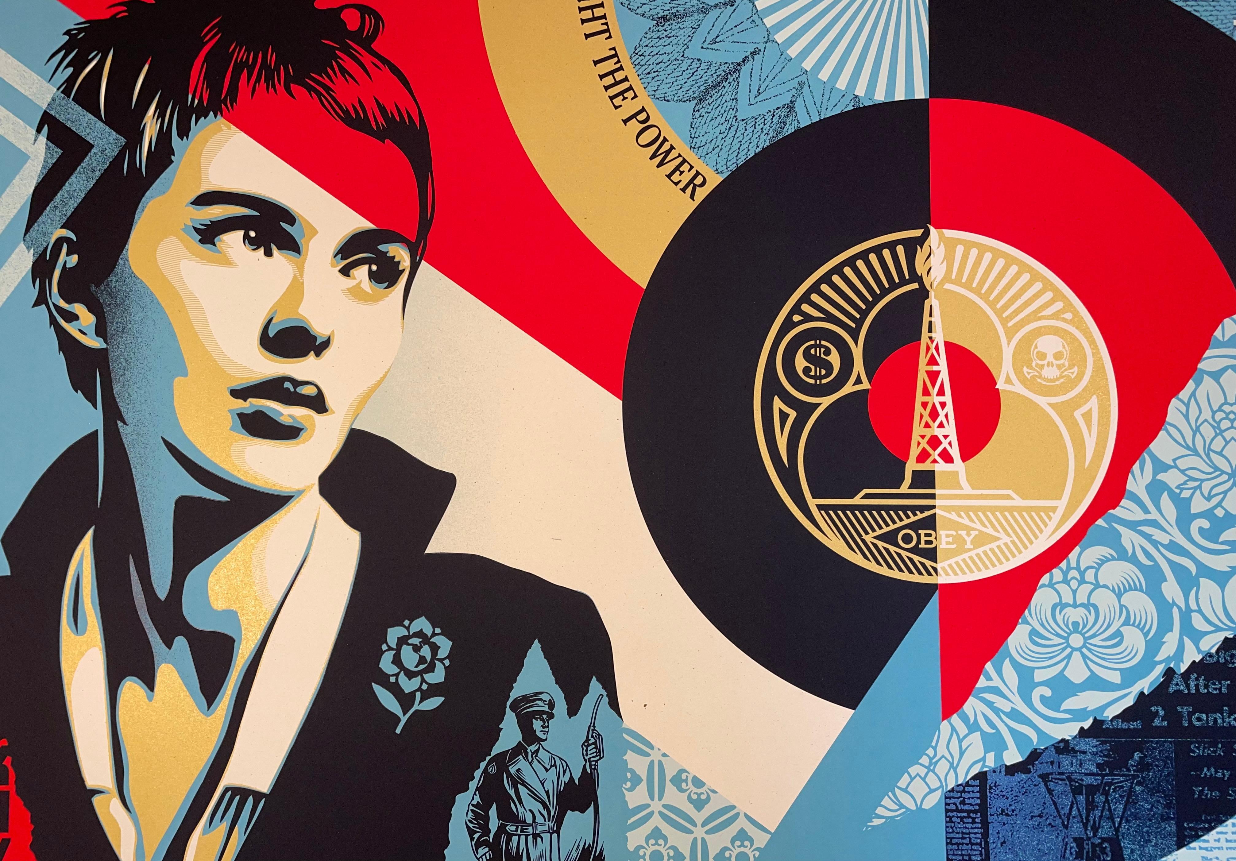 Shepard Fairey Screen Print Black Earth Society Street Contemporary Art Gold Ink 2