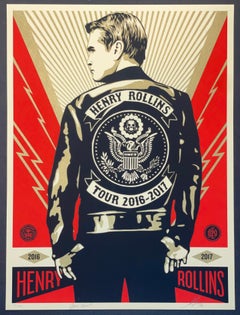 Shepard Fairey Screenprint Henry Rollins Tour Signed & Numbered Gold Metallic