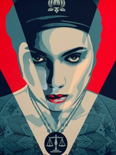 Shepard Fairey Signed Oil Lotus Woman Red Edition Street Art Contemporary Obey